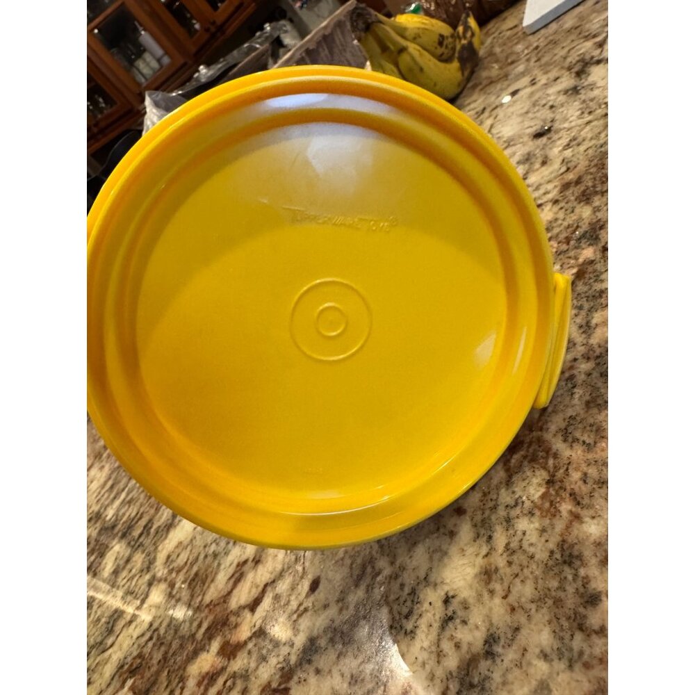 Tupperware Mini Cake Taker With Handle & 4 Divided Containers Yellow Lid Multico - Picture 5 of 5